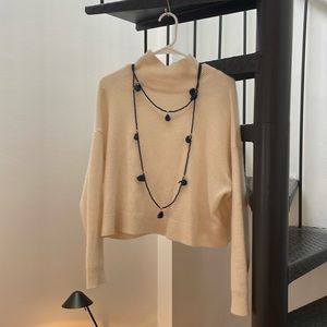 Roberta Roller Rabbit Women's Beaded Tassel Wrap Necklace Navy Gold